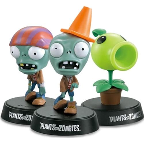 Plants Vs Zombies Toy Ornaments Cartoon Car Shaking Head Doll Toy Set Plant Zombie Toys