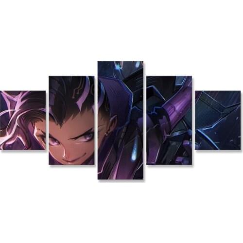 Sombra Overwatchs Canvas Painting 5 Pieces Image Posters and Prints Wall Art Paintings for Living Room on The Wall