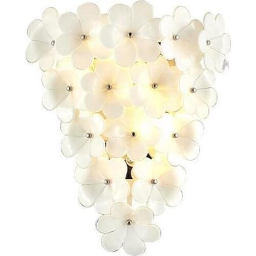 Modern White Flower Bedroom Wall light Europe Corridor Hallway Wall Lamps Study room living room wall lighting Fixtures