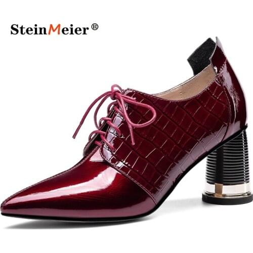 Women Pumps Shoes Retro 2021 New Alligator Pattern Genuine Leather Lace-Up Fashion Handmade Concise Platform Ladies Shoes