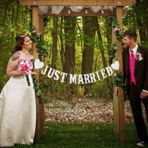 Just Married Wedding Party Decoration Banner Wedding Photo Props Decoration Supplies