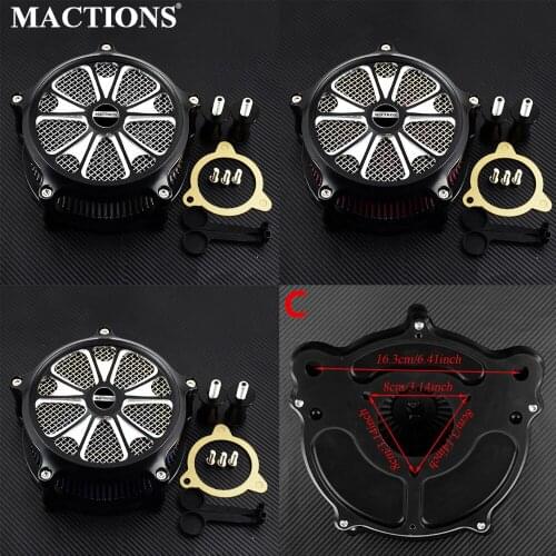 Motorcycle Air Cleaner Intake Filter Fit Aluminum For Harley Touring Street Glide 2008-2016 Road Glide 08-16 Softail 16-17