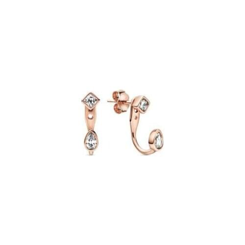 925 Sterling Silver Pan Earring Rose Gold Geometric Shapes For Women Wedding Party Gift Fashion Jewelry