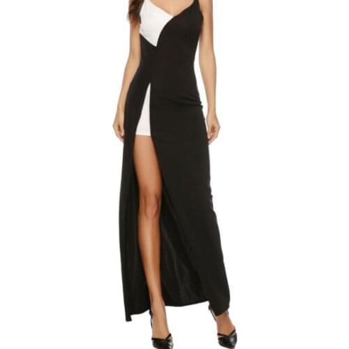 2021 Patchwork Maxi Dress High Split Sexy Dresses Women Sleeveless Spaghetti Strap Long Patry Dress Backless Christmas vestidos