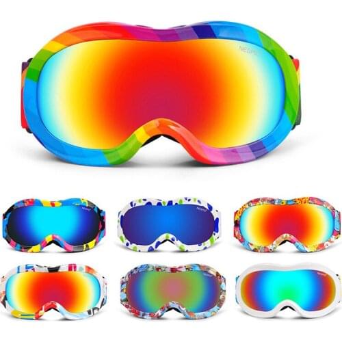 Winter Kids Childrens Anti-fog Double-layer Ski Goggles UV400 Skiing Eyewear Mirror Lens Snowboard Glasses 9 Colors