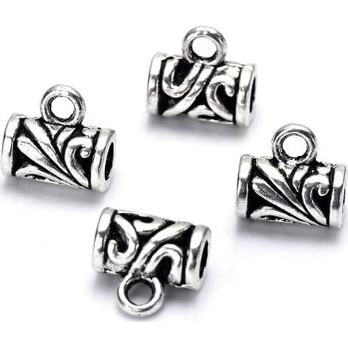 1pack/lot zinc alloy Antique Silver Pendant Clasp Necklace Connector Bail Beads Vintage Charm Jewelry making Connectors for DIY