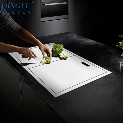 2020 New Kitchen Sink Double Cover hidden Single Large Size 304 Stainless Steel 4mm Thickness Handmade Brushed kitchen Sink