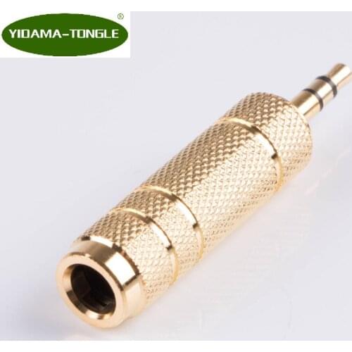 3 Poles TRS 6.5 mm Socket Female to 3.5 mm Plug Male Stereo Audio Adapter Jack Converter Earphone Headphone Microphone 5 pcs/LOT