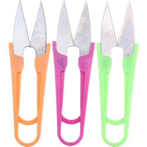 6Pc Craft Sewing Stainless Steel Stitch U-Shape Use Scissors Snip Thread Cut Line Trimming Nipper Essential Cutter Cross