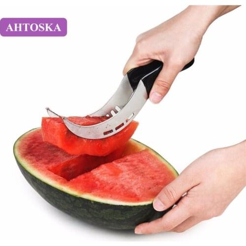 AHTOSKA 304 Stainless Steel Watermelon Slicer Large Kitchen Creative Cutter Fruit Divider Fruit Tools