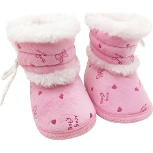 Baby 0-18 Months Girls Winter Snow Super Warm Boots Infant Solid Lace Up Lovely Comfortable Shoes New