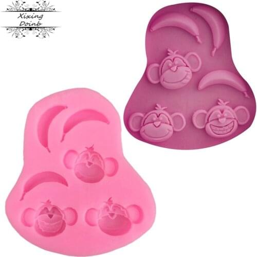 Monkey banana shaped cake silica gel tool soft candy cake silica gel mold chocolate Fillmore clay Candy Mold