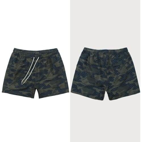 Hot kf-Mens 4-Point Pants Camouflage Printed Mesh Lining Large Size Green