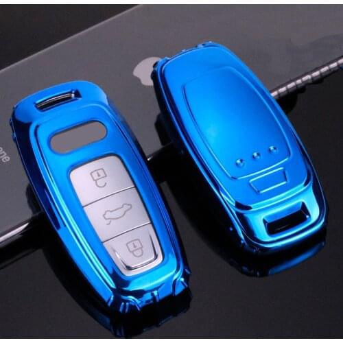 Beautiful Soft TPU Car Smart Key Case Full Cover For Audi Q8 C8 A6 A6L A7 A8 2018 2019 Keyring Keychain Auto Styling Accessories