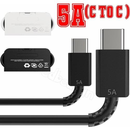 5A Super Fast Quick Charger Type c to Type c Usb-C Cable 1m 3ft Cables Wire For Samsung S10 S20 plus s21 note 20 htc pc