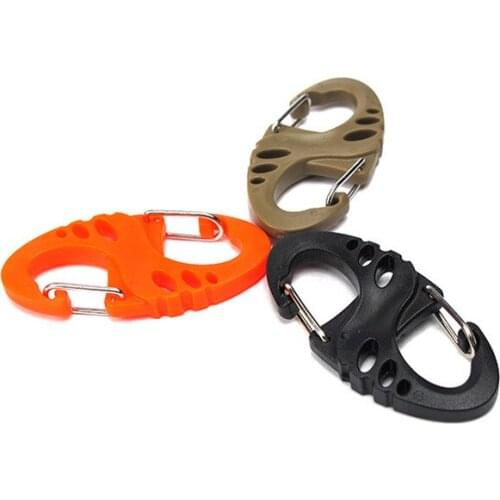 Outdoors camping 8 shaped buckle carabiner s keychain bulk quick release 60kg bearing outdoors tools 10 pices/lot