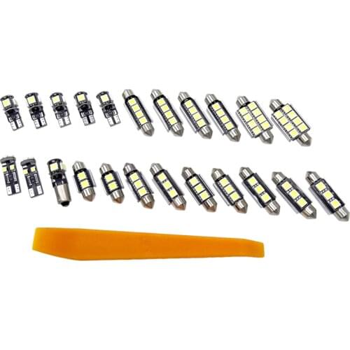 JIUWAN 21Pcs No Error Canbus LED Lamp Car Bulbs Interior Package Kit For 2000-2006 BMW X5 E53 Map Dome Trunk Door Plate Light