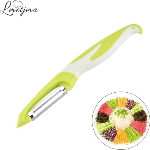 LMETJMA Vegetable Fruit Peeler Serrated Julienne Stainless Steel Blade with Ergonomic Grip Handle and Potato Eyes Remover KC0121