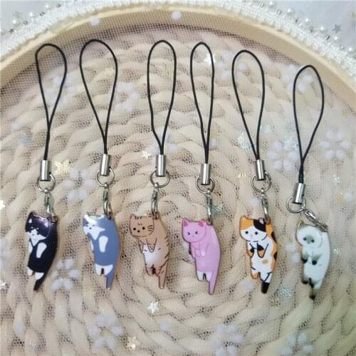 Cute Cat Smart Phone Strap Lanyards for IPhone/Samsung/XiaoMi Case Strap Decor KeyChain Mobile Phone Strap Phone Hanging Charm