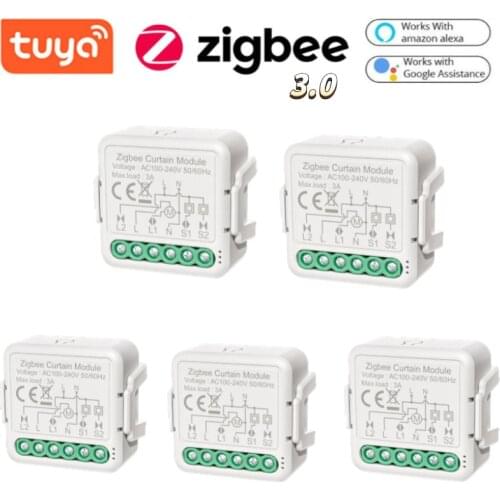Tuya Smart Zigbee 3.0 Curtain Switch Module for Roller Shutter Blind Motor DIY Smart Home by Google Assistant Alexa Zigbee2Mqtt