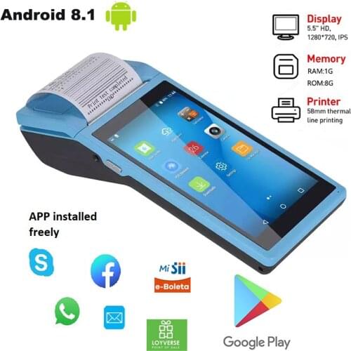 PDA POS Handheld device Pos terminal built in thermal bluetooth printer 58mm wifi Android Rugged PDA Barcode Camera Scaner 1D 2D