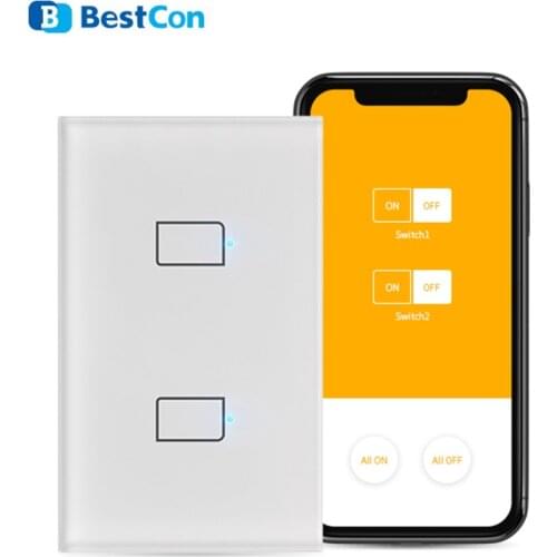 Broadlink TC2S US Wall Light WiFi Switch 1 2 3 Gang Smart Home Glass Panel Touch Control Wireless Switches 110V 220V Via Rm4 Pro