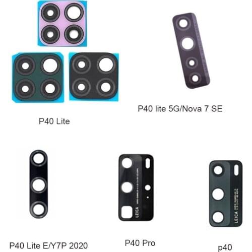 New Back Camera Glass For Huawei P40 Lite 5G Pro Plus E Nova 7i 7 SE Y7P 2020 Rear Camera Lens Glass With Sticker Adhesive Glue