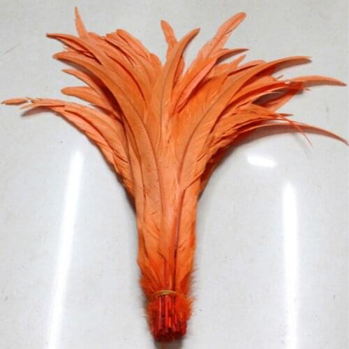 New! Wholesale 100pcs high quality orange rooster feathers 12-14inch /30-35CM DIY jewelry decoration, art props accessories