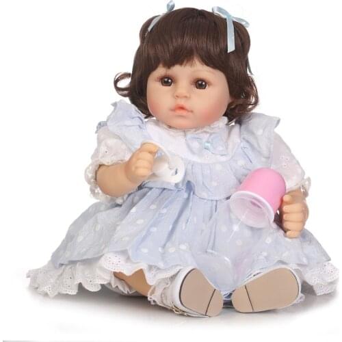 NPK 47cm reborn dolls soft silicone vinyl baby dolls bebe princess reborn bonecas nice clothing girafa plush doll gift kids toys