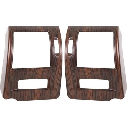 Car ABS Pine Wood Grain Side Air Conditioning Vent Frame Trim Dashboard Air Vent Trim for Toyota Prado 2018-2020