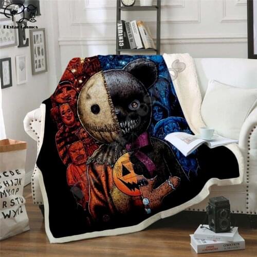 Plstar Cosmos Halloween horror movie Scream Team Zombie brid Blanket 3D print Sherpa Blanket on Bed Home Textiles style-6