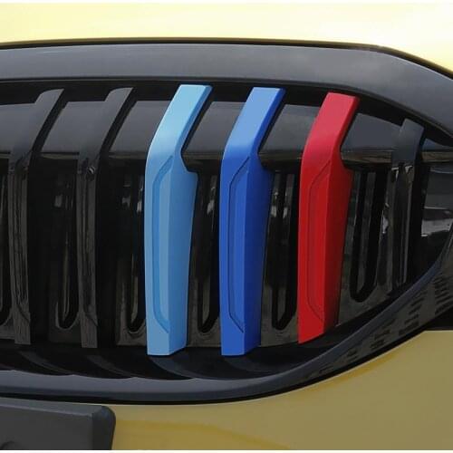 3D Car Front Grille Trim Strips Grill Cover Sticker for BMW G20 2019 2020 2021 New 3 Series M Accessories