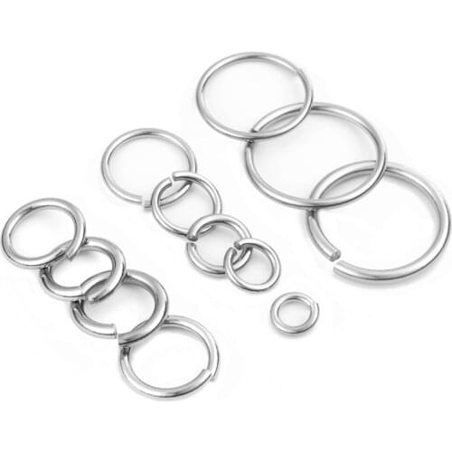 20pcs/lot Stainless Steel Open Jump Rings Split Rings Secant Circle Connectors For DIY Jewelry Crafts Finding Making Accessories