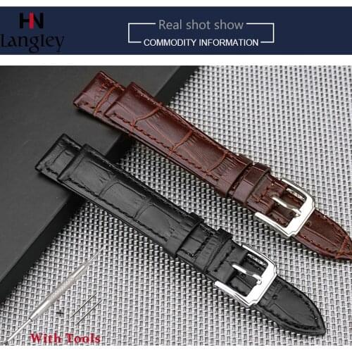 First layer calfskin Watch Bands Waterproof Wear-Resistant Wristwatch Band Steel Hook Buckle Soft Comfortable To wear Wholesale