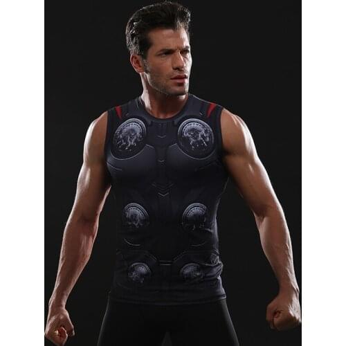S-4XL 3D Printed T shirts Men Compres n Shirts Comics Cosplay Costume Summer Sleeveless Tops For Male