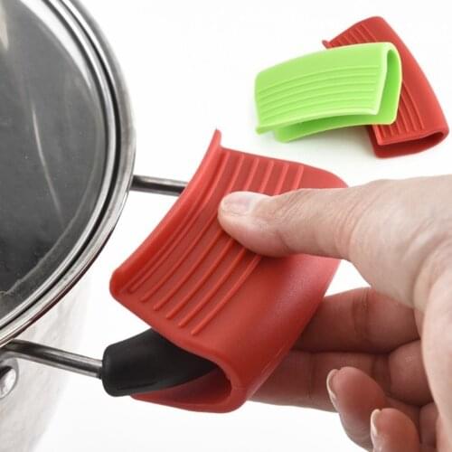 2pcs Silicone Saucepan Handle Cover Heat Insulation Silicone Square Pot Earmuffs Anti-hot Tools Microwave Pan Grip Kitchen Tools