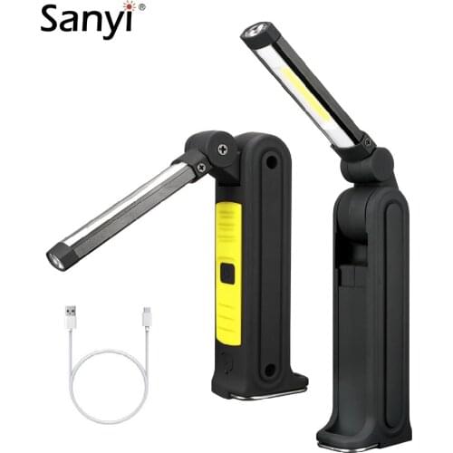 COB LED Work Light Folding Glare Flashlight Magnetic Floodlight USB Charging Lamp Waterproof Lantern Hook Hanging For Repairing