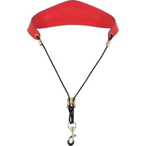 Universal Adjustable Soft Leather Saxophone Sax Neck Strap With Hose Hook Clasp Saxophone Parts