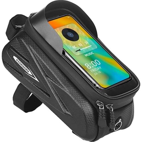 Bicycle Phone Bag Bike Hard Shell Front Frame Bag Waterproof Bicycle Storage Bag Bicycle Top Tube Phone Pouch Bike Accessories