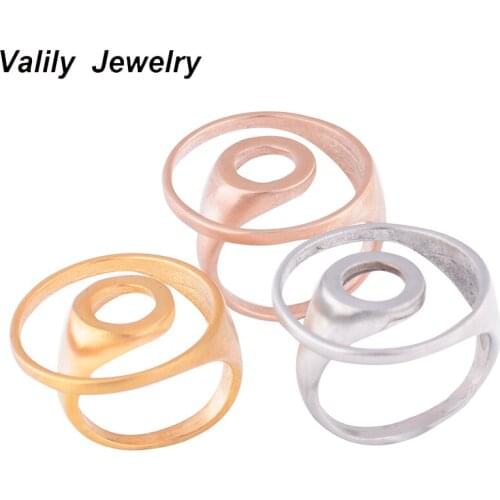 EdgLifU Womens Rings Round Circle Simple Irregular Ring For Female Stainless Steel Fashion Gold Summer Ring Jewelry Gift