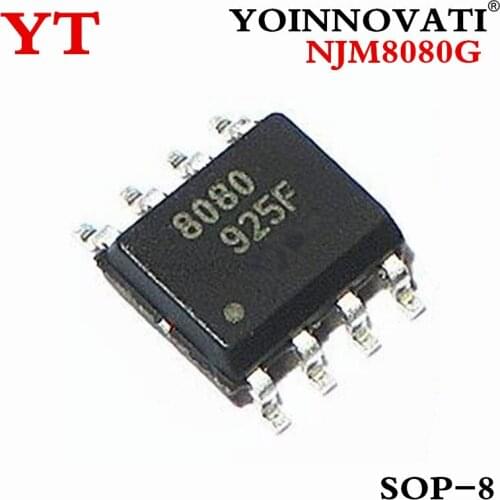 10pcs NJM8080G NJM8080 8080 SOP-8 Dual Operational Amplifier Patch