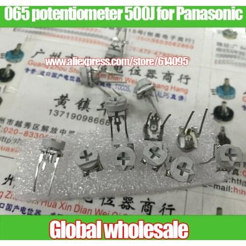 100pcs 065 vertical adjustable potentiometer 500J 50 Europe for Panasonic long legs