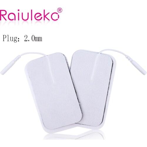 100 Pcs 2mm Plug Reusable Tens Electrode Pad For Pulse Digital Acupuncture Therapy Massager Electrical Muscle Stimulator 9x5cm