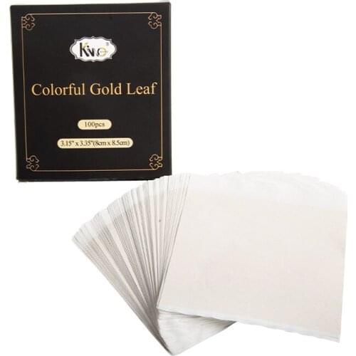 100Pcs/Set Art Craft Design Paper Gilding Imitation Gold Sliver Copper Foil Papers DIY Craft Decor Leaf Leaves Sheets 8x8.5cm