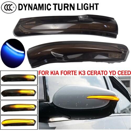 2pcs LED Side Wing Dynamic Turn Signal Light For Kia Ceed JD 2013-2018 Forte K3 Cerato YD 2014-2018 Rearview Mirror Indicator