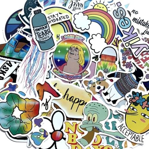 2021 Small fresh cartoon ins 50Pcs/Lot Waterproof stickers For Luggage Laptop Bike Motorcycle Phone Car Case Decal Sticker