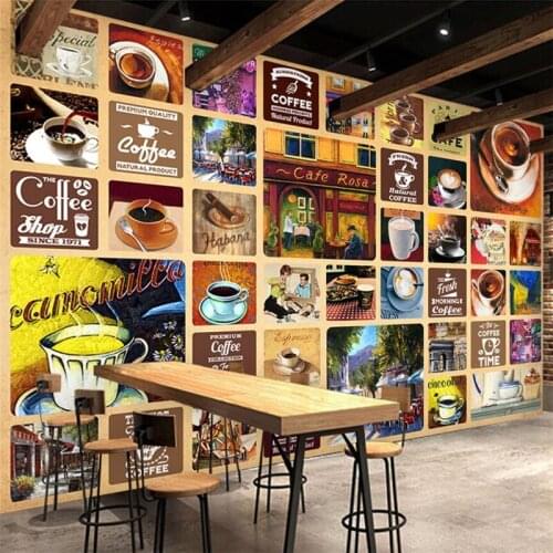Beibehang 3D new wallpaper modern fashion wall painting retro coffee background wall custom mural decoration papel de parede