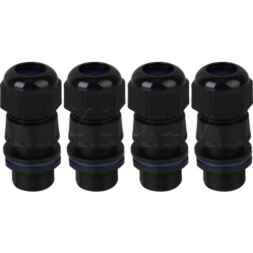 4 x Black M20 Thread Panel Cable Connector Industrial Supplies RJ45 IP68