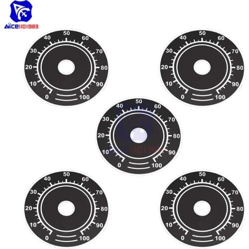 5PCS/Lot Rheostat Variable Transformer Rotary Potentiometer Control 0-100 Dial Face Plate Scale Sheet