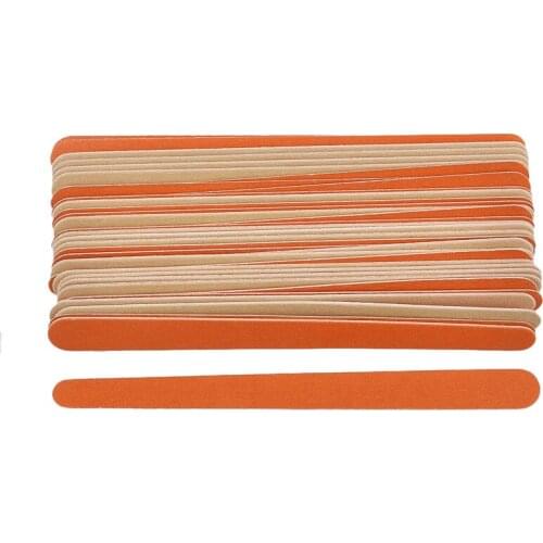 50pcs/lot Professional Wooden Nail File 150/150 Sandpaper Nail Art Sanding Salon Buffer Files For Pedicure Manicure Care Tools